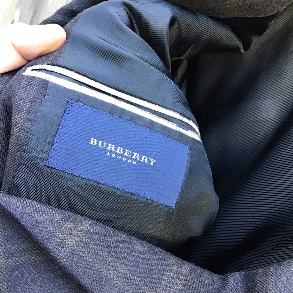 Burberry London Kensington Wool Cashmere Blazer 42 Long Plaid Mens Designer - Picture 4 of 7